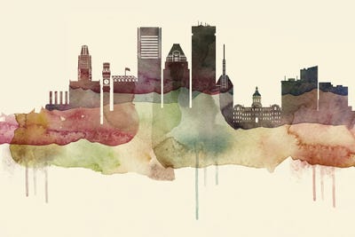 Baltimore Desert Style Skyline by WallDecorAddict framed wall art