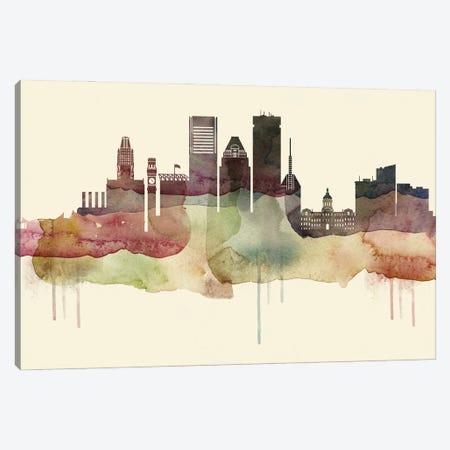 Baltimore Desert Style Skyline Canvas Print #WDA1496} by WallDecorAddict Canvas Wall Art