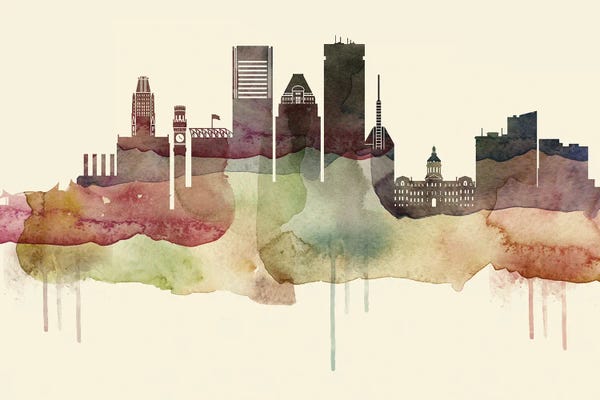 Maryland: Baltimore Desert Style Skyline by WallDecorAddict