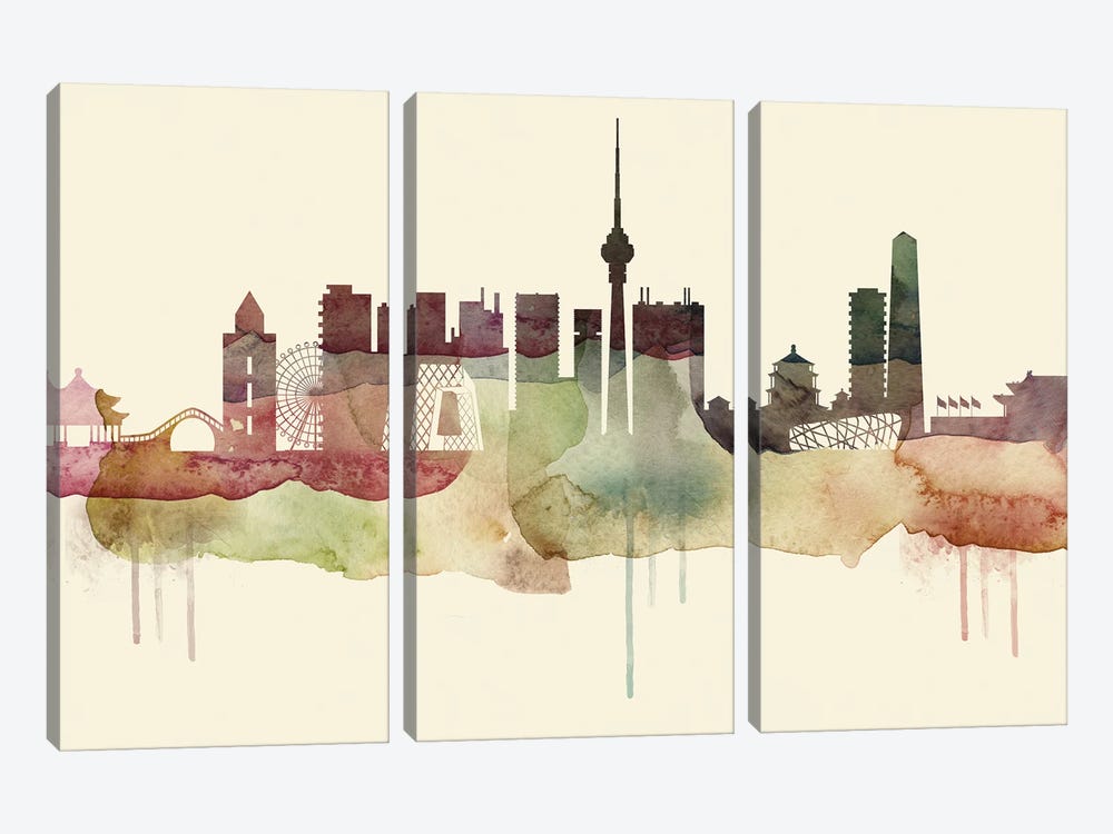 Beijing Desert Style Skyline by WallDecorAddict 3-piece Canvas Print