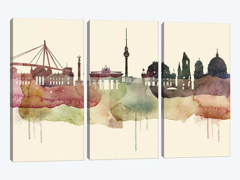 Berlin Desert Style Skyline by WallDecorAddict 3-piece Canvas Artwork