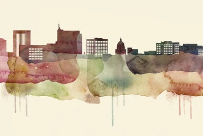 Boise Desert Style Skyline by WallDecorAddict framed wall art