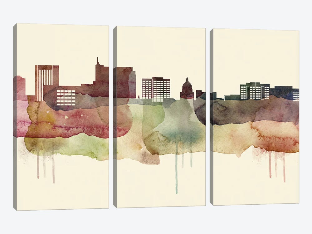 Boise Desert Style Skyline by WallDecorAddict 3-piece Canvas Print