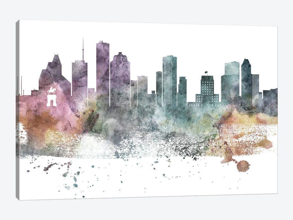 Houston Paste Skylines by WallDecorAddict 1-piece Art Print