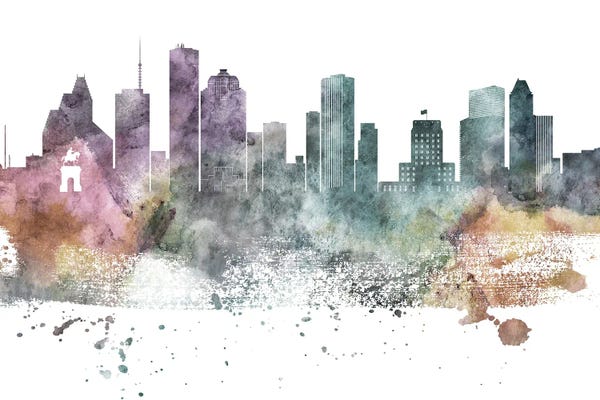 Houston: Houston Paste Skylines by WallDecorAddict