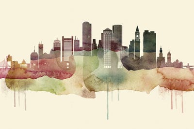Boston Desert Style Skyline by WallDecorAddict art print