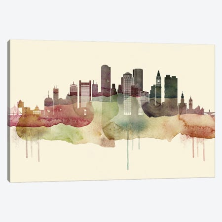 Boston Desert Style Skyline Canvas Print #WDA1500} by WallDecorAddict Canvas Art Print