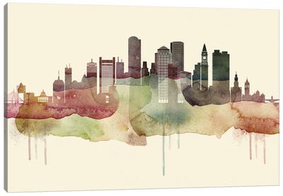 Boston Desert Style Skyline Canvas Art Print - Boston Skylines