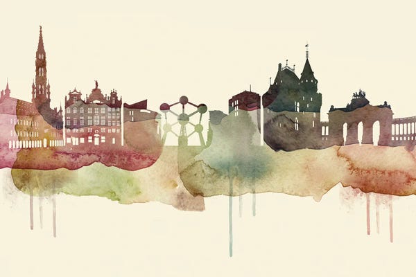 Brussels: Brussels Desert Style Skyline by WallDecorAddict