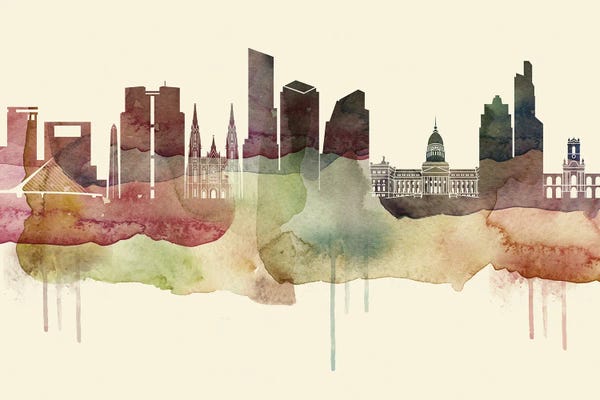 Buenos Aires: Buenos Aires Desert Style Skyline by WallDecorAddict
