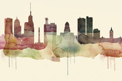 Buffalo Desert Style Skyline by WallDecorAddict art print