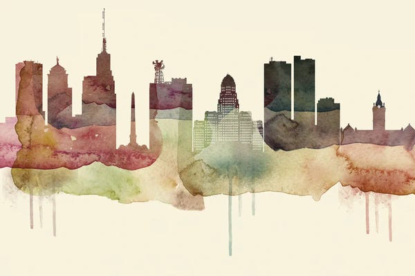 Buffalo: Buffalo Desert Style Skyline by WallDecorAddict