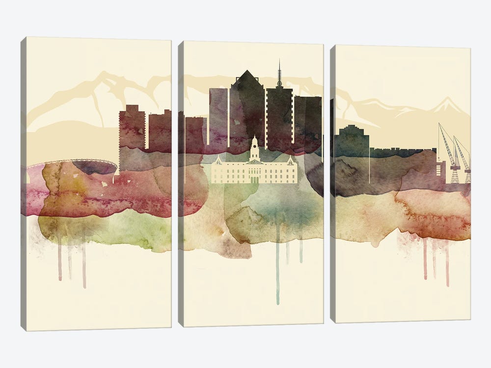 Cape Town Desert Style Skyline by WallDecorAddict 3-piece Canvas Print