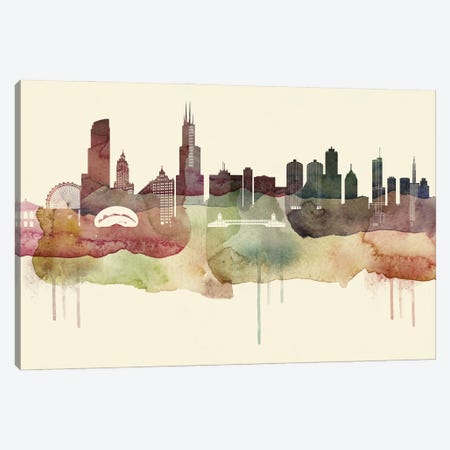 Chicago Desert Style Skyline Canvas Print #WDA1508} by WallDecorAddict Canvas Art Print