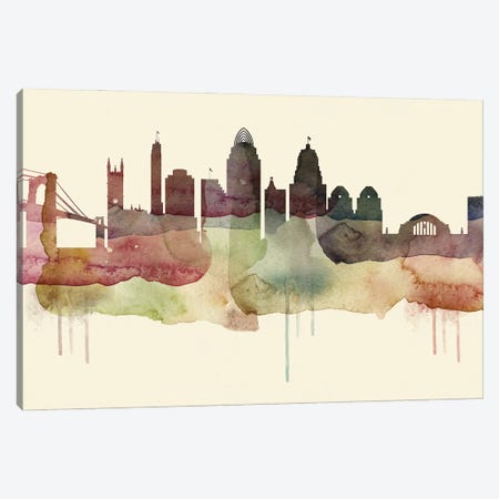 Cincinnati Desert Style Skyline Canvas Print #WDA1509} by WallDecorAddict Canvas Print