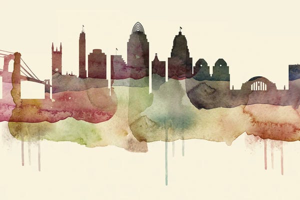 Cincinnati: Cincinnati Desert Style Skyline by WallDecorAddict
