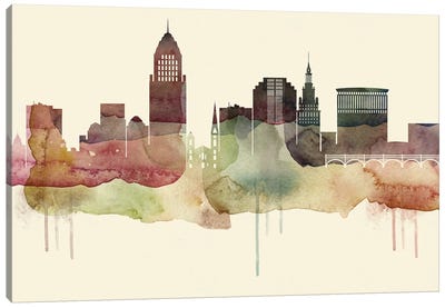 Cleveland Desert Style Skyline Canvas Art Print - Ohio Art