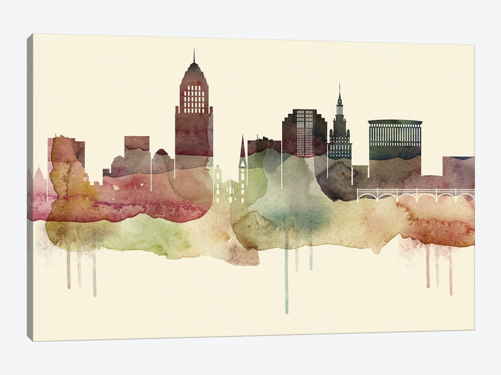 Cleveland Desert Style Skyline by WallDecorAddict 1-piece Canvas Art Print
