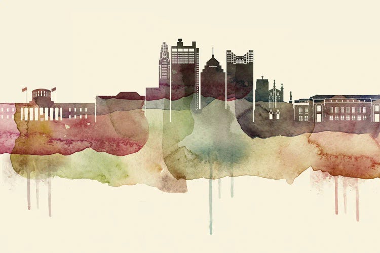 Columbus Desert Style Skyline by WallDecorAddict wall art