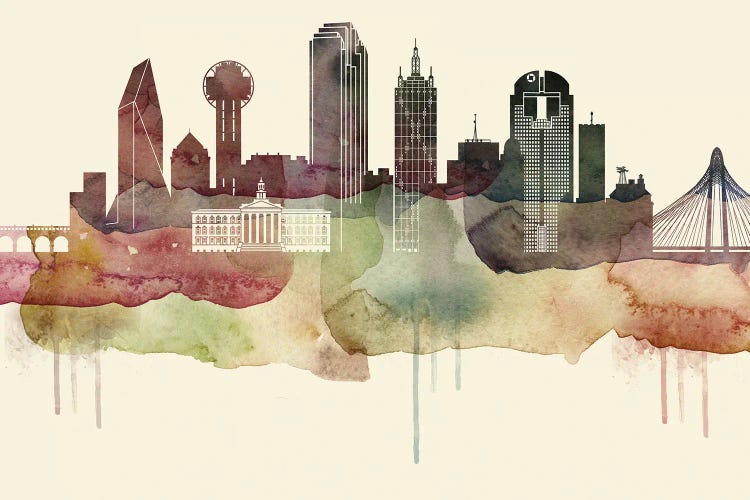 Dallas Desert Style Skyline by WallDecorAddict wall art