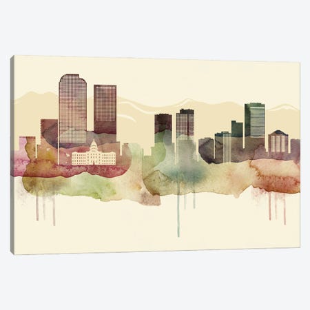 Denver Desert Style Skyline Canvas Print #WDA1514} by WallDecorAddict Canvas Art Print