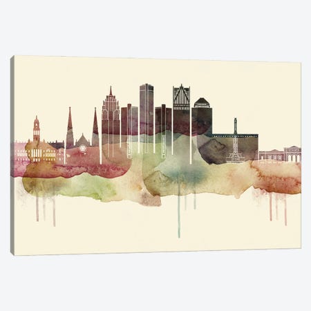 Detroit Desert Style Skyline Canvas Print #WDA1515} by WallDecorAddict Art Print