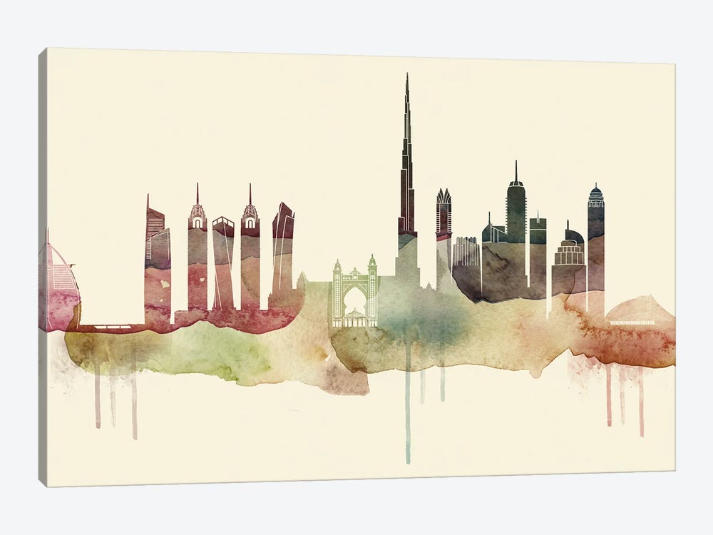 Dubai Desert Style Skyline by WallDecorAddict 1-piece Canvas Print