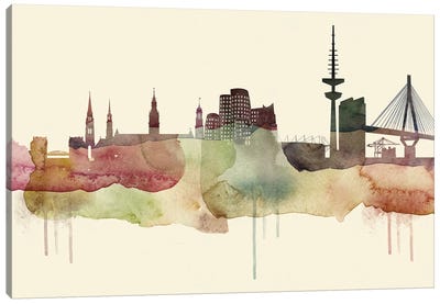 Dusseldorf Desert Style Skyline Canvas Art Print