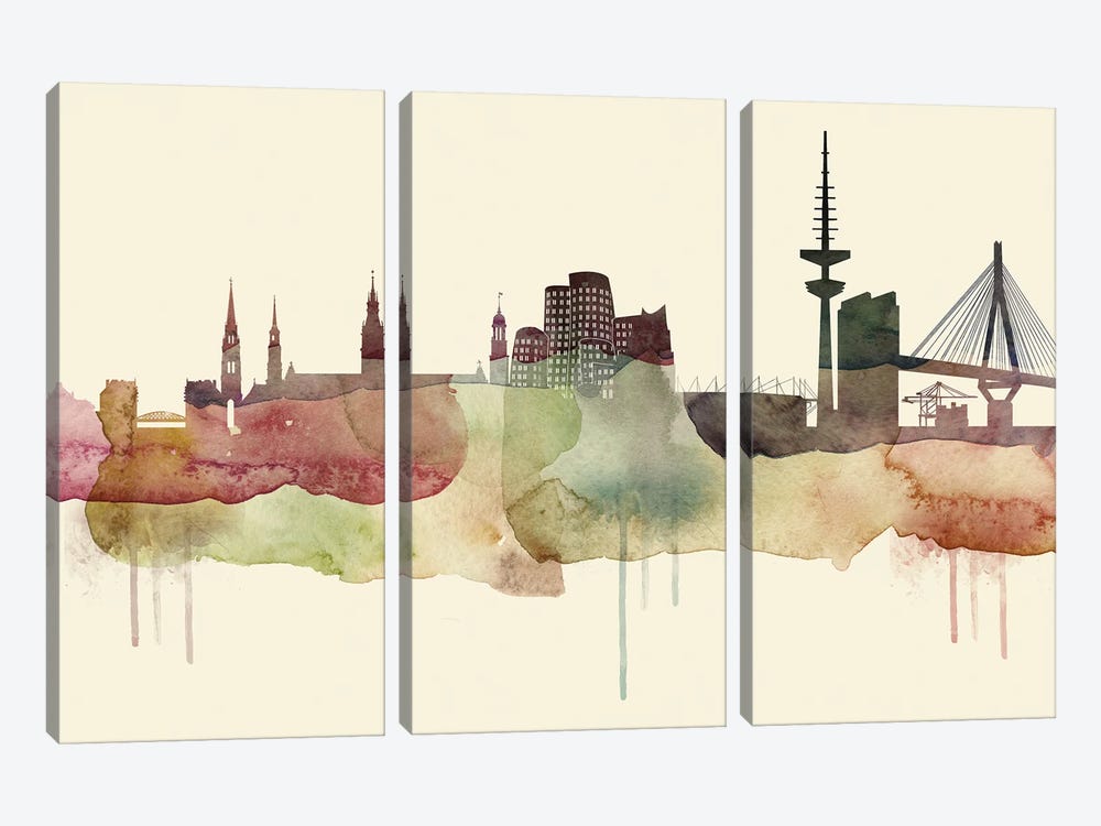 Dusseldorf Desert Style Skyline by WallDecorAddict 3-piece Art Print