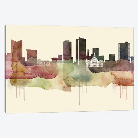 Fort Worth, Texas Desert Style Skyline Canvas Print #WDA1521} by WallDecorAddict Canvas Print