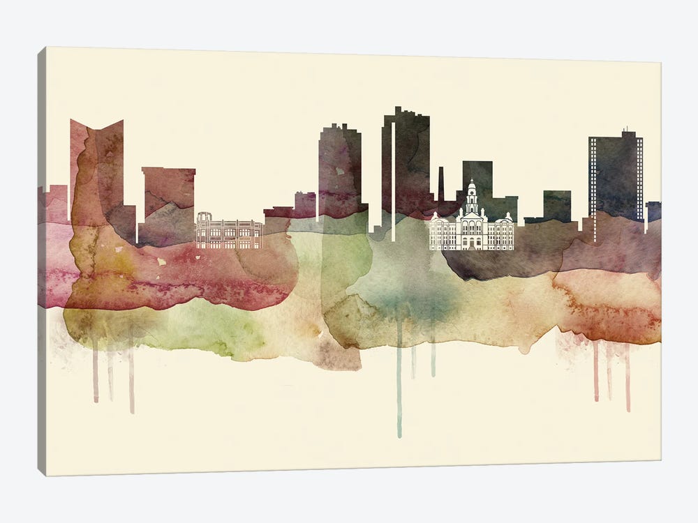 Fort Worth, Texas Desert Style Skyline by WallDecorAddict 1-piece Art Print