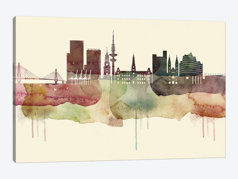 Hamburg Desert Style Skyline by WallDecorAddict 1-piece Canvas Print