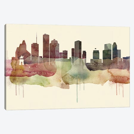 Houston Desert Style Skyline Canvas Print #WDA1527} by WallDecorAddict Canvas Artwork