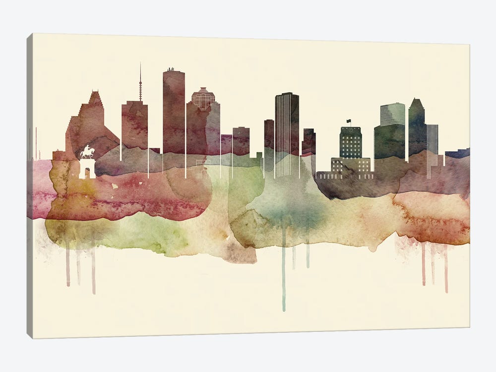 Houston Desert Style Skyline by WallDecorAddict 1-piece Art Print