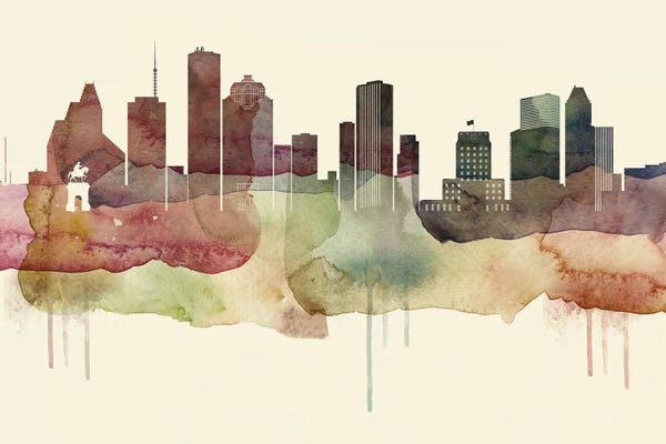 Houston: Houston Desert Style Skyline by WallDecorAddict