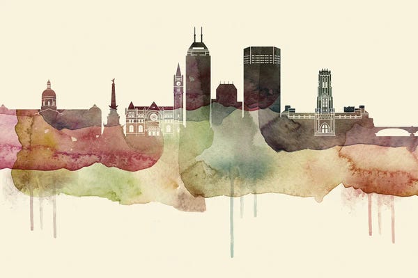 Indiana: Indianapolis Desert Style Skyline by WallDecorAddict