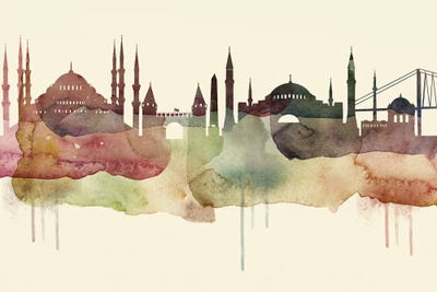 Istanbul Desert Style Skyline by WallDecorAddict canvas print