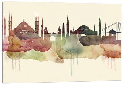 Istanbul Desert Style Skyline Canvas Art Print - Istanbul Art
