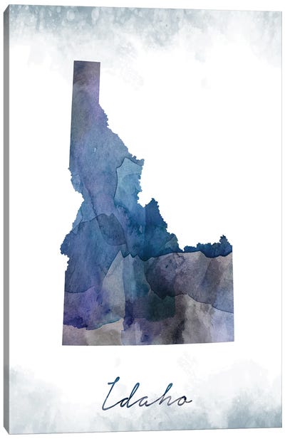 Idaho State Bluish Canvas Art Print - State Maps