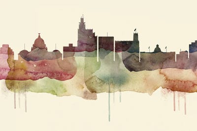 Jackson, Michigan Desert Style Skyline by WallDecorAddict canvas print