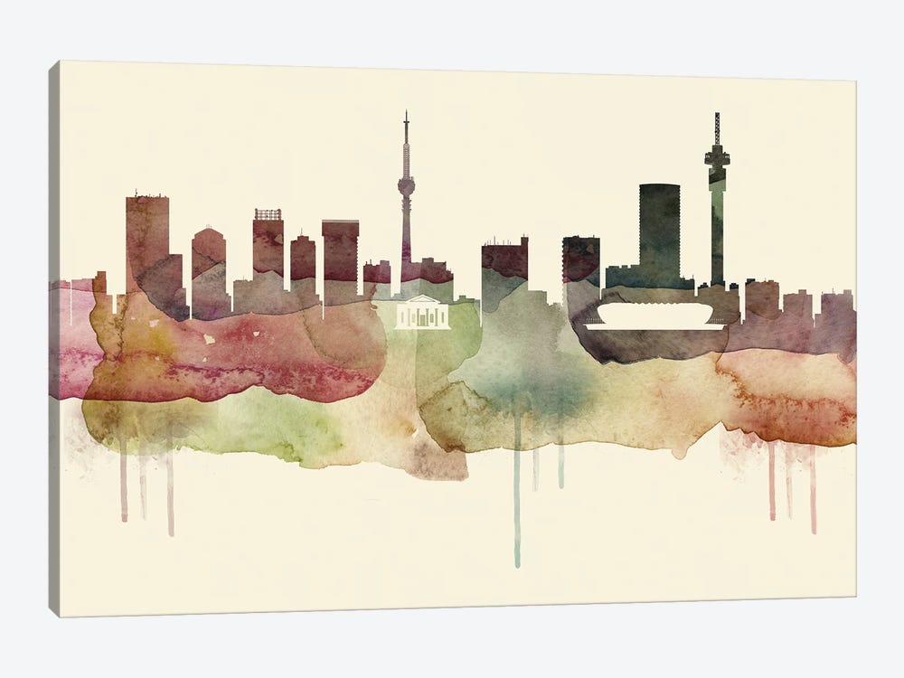 Johannesburg Desert Style Skyline by WallDecorAddict 1-piece Canvas Artwork