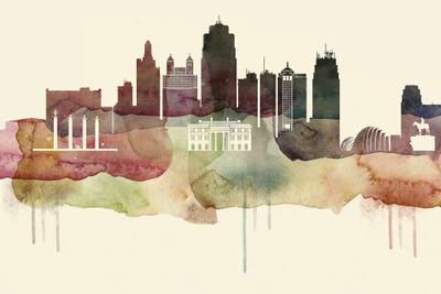 Kansas City Desert Style Skyline by WallDecorAddict art print