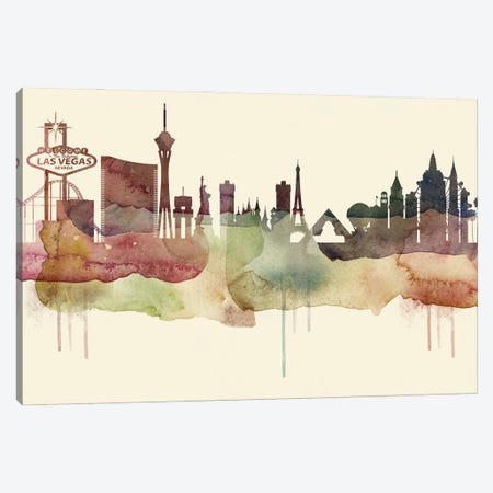 Las Vegas Desert Style Skyline Canvas Print #WDA1533} by WallDecorAddict Canvas Art