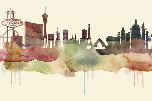 Nevada: Las Vegas Desert Style Skyline by WallDecorAddict