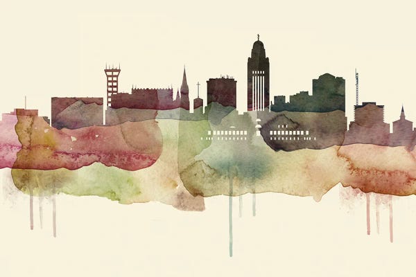 Nebraska: Lincoln Desert Style Skyline by WallDecorAddict