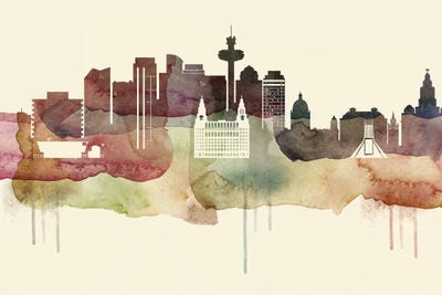 Liverpool Desert Style Skyline by WallDecorAddict canvas print