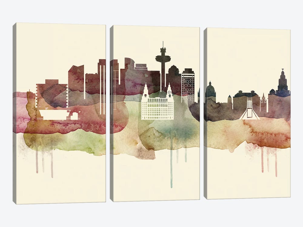 Liverpool Desert Style Skyline by WallDecorAddict 3-piece Canvas Print