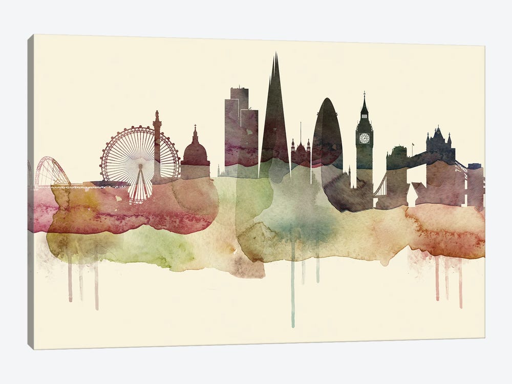 London Desert Style Skyline by WallDecorAddict 1-piece Canvas Art