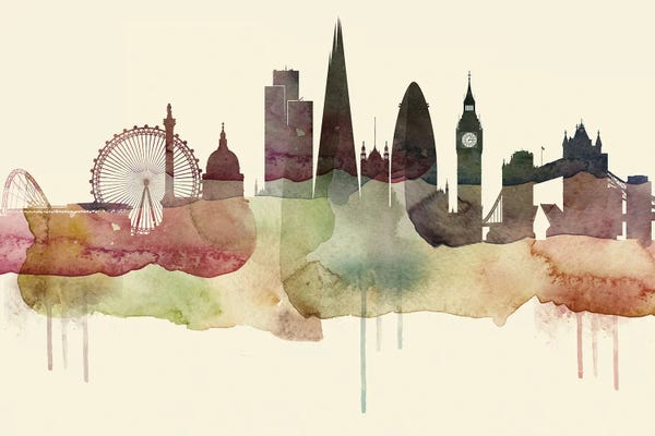 London Skylines: London Desert Style Skyline by WallDecorAddict