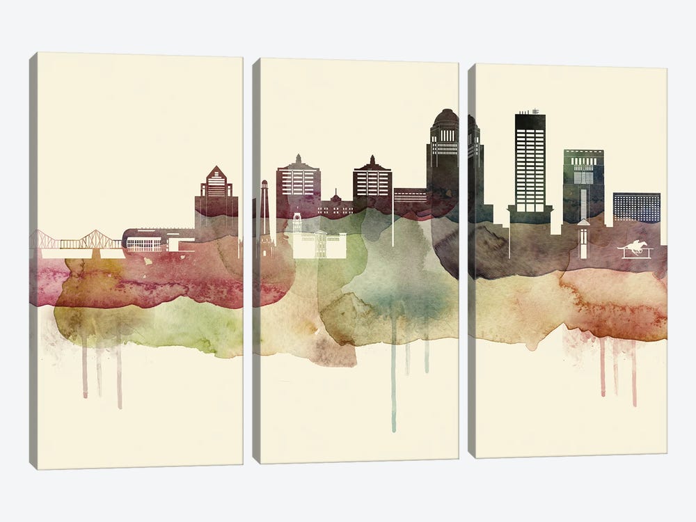 Louisville Desert Style Skyline by WallDecorAddict 3-piece Canvas Artwork